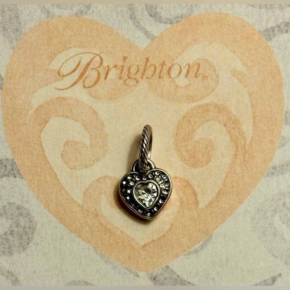 Brighton Heart Charm with Crystal Accents